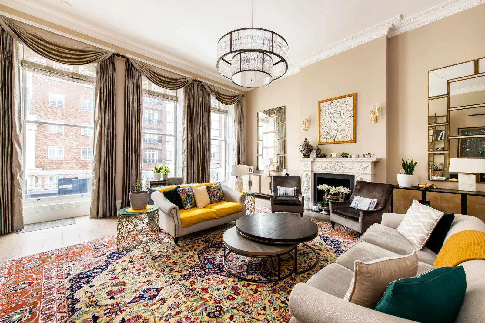 Light-filled living room designed by Maria Morgan Design Studio