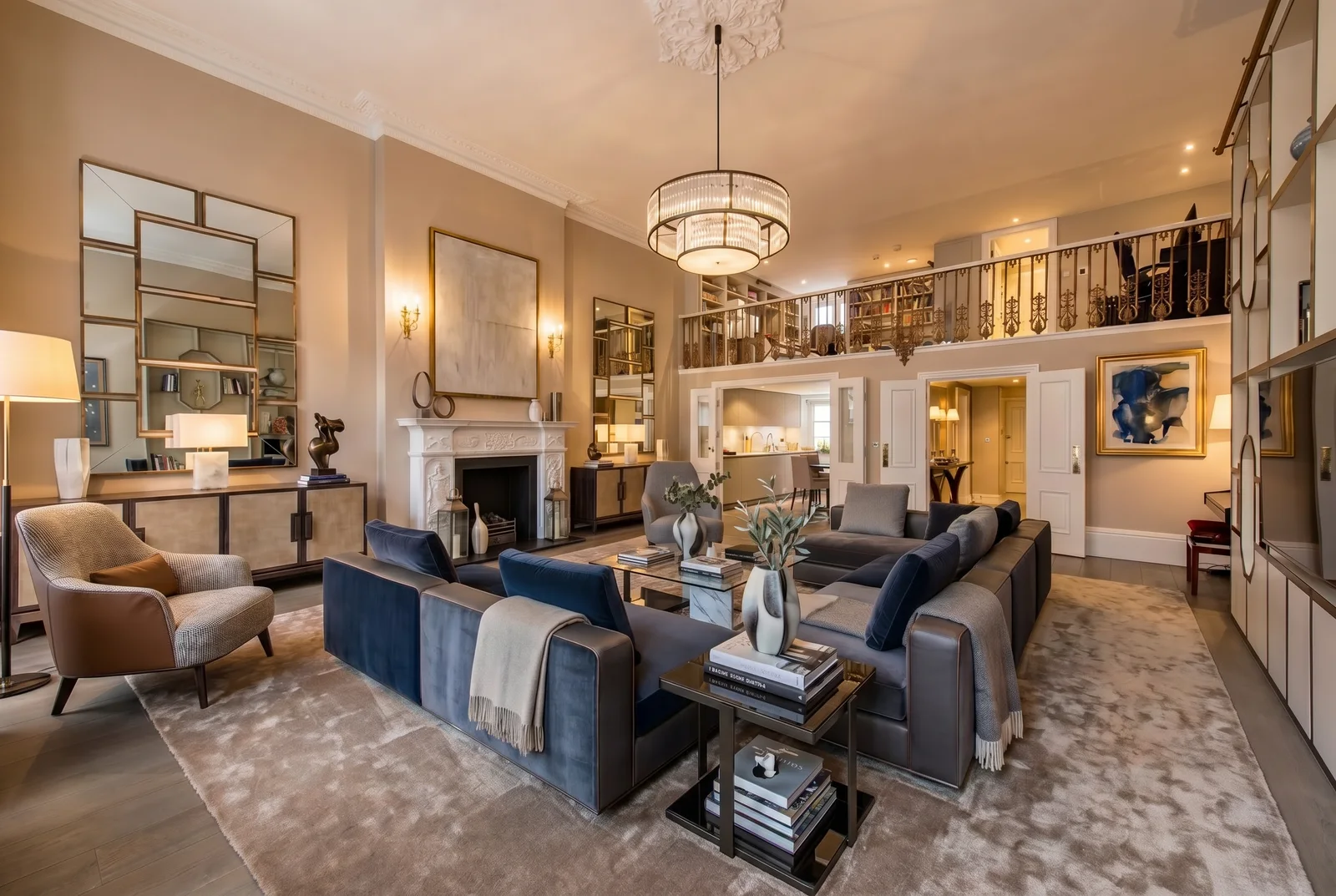 Luxury living room in Lancaster Gate London W2 — interior design by Maria Morgan Studio