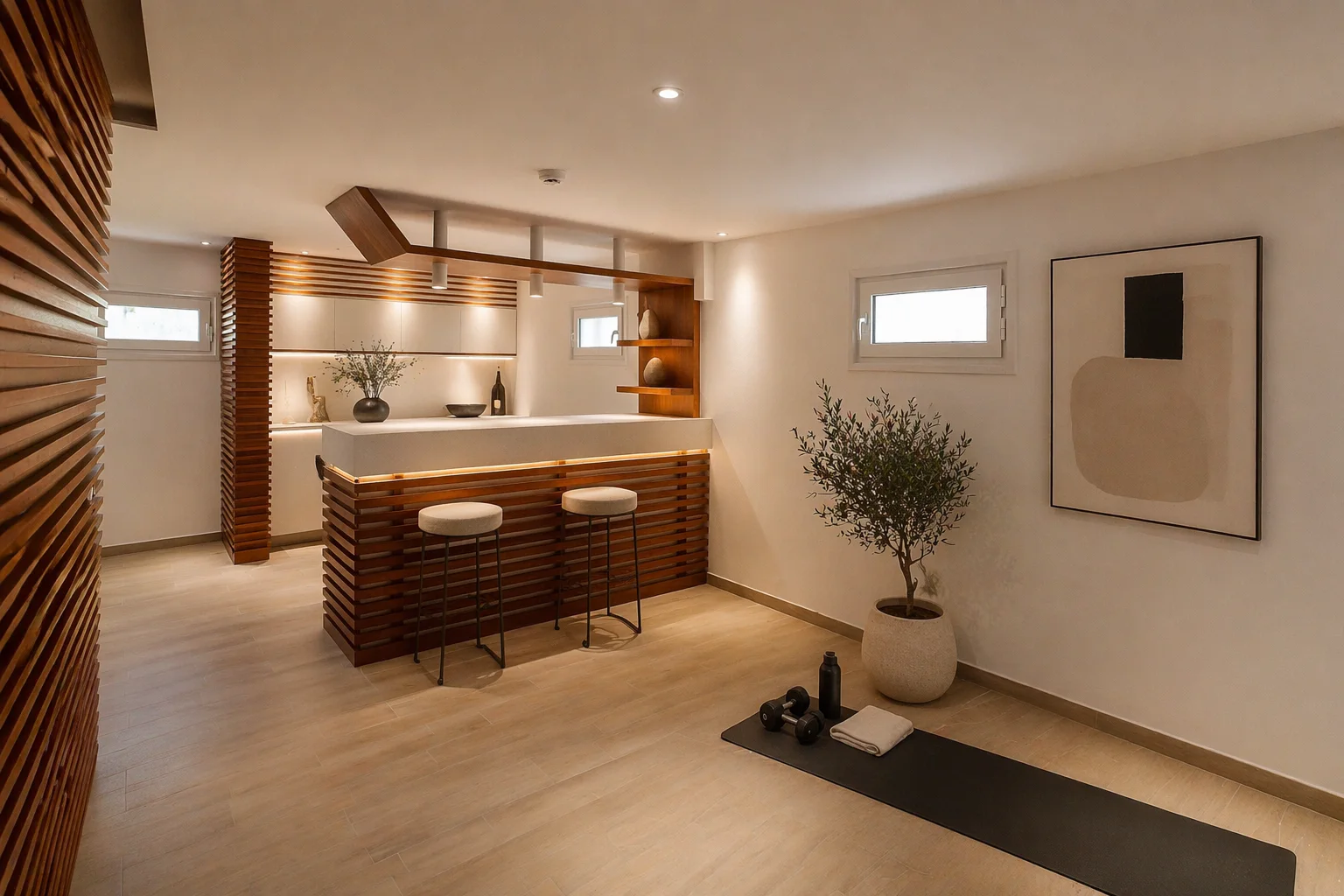 Private Gym — Bar & Yoga Studio — Limassol Marina villa, Cyprus