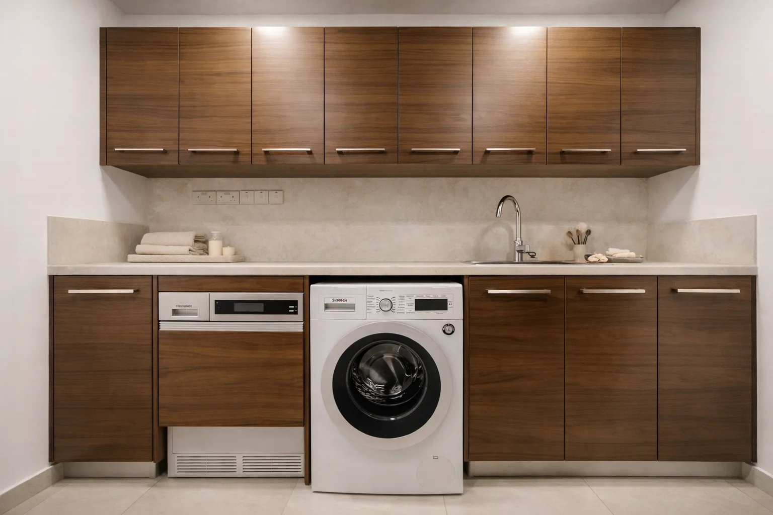 Utility Room — Walnut & Stone — Limassol Marina villa, Cyprus